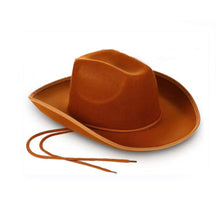 Load image into Gallery viewer, Western Cowboy Hat for Men Women Kids Outdoor Wide Brim Faux Leather Summer Wide Brim Beach Travel Cap Black White Pink
