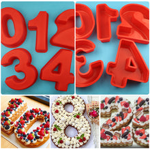 Load image into Gallery viewer, 10 Inch 0-9 Numbers Cake Mold Cake Decorating Tools Silicone Cake Pan Number Cake Molds DIY Birthday Cake Pastry Bakery Accessories
