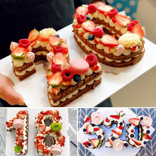 Load image into Gallery viewer, 10 Inch 0-9 Numbers Cake Mold Cake Decorating Tools Silicone Cake Pan Number Cake Molds DIY Birthday Cake Pastry Bakery Accessories
