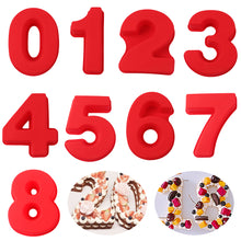 Load image into Gallery viewer, 10 Inch 0-9 Numbers Cake Mold Cake Decorating Tools Silicone Cake Pan Number Cake Molds DIY Birthday Cake Pastry Bakery Accessories
