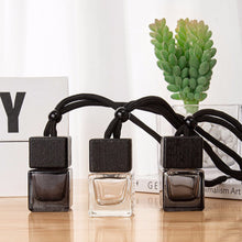 Load image into Gallery viewer, 8ml/10ml Car Air Freshener Oil Empty Bottle Car Air Freshener Decoration Perfume Hanging Glass Essential Oil Bottle with Black Caps Accessories

