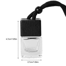 Load image into Gallery viewer, 8ml/10ml Car Air Freshener Oil Empty Bottle Car Air Freshener Decoration Perfume Hanging Glass Essential Oil Bottle with Black Caps Accessories
