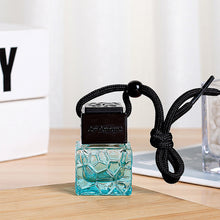 Load image into Gallery viewer, 8ml/10ml Car Air Freshener Oil Empty Bottle Car Air Freshener Decoration Perfume Hanging Glass Essential Oil Bottle with Black Caps Accessories
