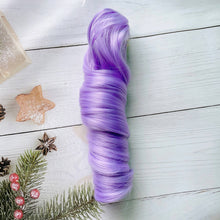 Load image into Gallery viewer, Ponytail Cotton Doll Chemical Fiber Wig Chemical Fiber Clamping BJD SD Doll Hair 20cm Purple Doll Long Curly Hair Ponytail
