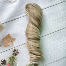Load image into Gallery viewer, Ponytail Cotton Doll Chemical Fiber Wig Chemical Fiber Clamping BJD SD Doll Hair 20cm Purple Doll Long Curly Hair Ponytail

