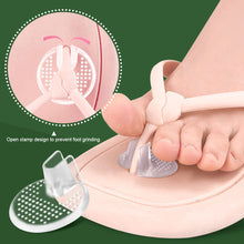 Load image into Gallery viewer, Small Round Dot Anti Slip Clip Foot Flip Flop GEL Transparent Anti Wear Front Half Cushion Clip Foot High Heels Herringbone Style Foot Pad
