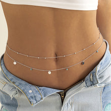 Load image into Gallery viewer, Fashion Sexy Imitation Rhinestone Metal Chain Waist Chain Women Summer Beach Body Chain Boho Beach Waist Chain Jewelry
