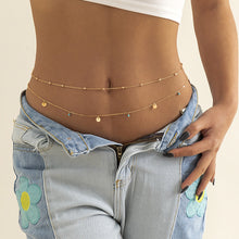 Load image into Gallery viewer, Fashion Sexy Imitation Rhinestone Metal Chain Waist Chain Women Summer Beach Body Chain Boho Beach Waist Chain Jewelry

