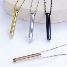 Load image into Gallery viewer, Yoga Meditation Whistle Mindfulness Pendant Stainless Steel Engraved Character Anxiety Necklace Adjusting Breath To Relieve Anxiety Necklace

