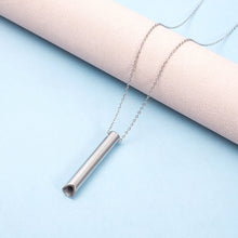 Load image into Gallery viewer, Yoga Meditation Whistle Mindfulness Pendant Stainless Steel Engraved Character Anxiety Necklace Adjusting Breath To Relieve Anxiety Necklace
