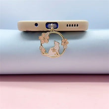 Load image into Gallery viewer, Sakura Rabbit Dust Plug Charm Kawaii Phone Anti Dust Cap Cute Charge Port Plug For iPhone Type C Dust Protection Stopper

