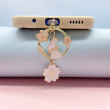 Load image into Gallery viewer, Sakura Rabbit Dust Plug Charm Kawaii Phone Anti Dust Cap Cute Charge Port Plug For iPhone Type C Dust Protection Stopper
