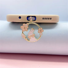 Load image into Gallery viewer, Sakura Rabbit Dust Plug Charm Kawaii Phone Anti Dust Cap Cute Charge Port Plug For iPhone Type C Dust Protection Stopper
