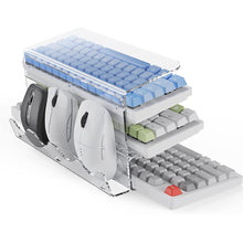 Load image into Gallery viewer, Keyboard Mouse Desktop Organizer Acrylic 3 Tier Stand Frame Shelf Lightweight Keyboard Storage Tool For Study Room Exhibition
