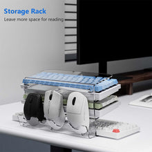 Load image into Gallery viewer, Keyboard Mouse Desktop Organizer Acrylic 3 Tier Stand Frame Shelf Lightweight Keyboard Storage Tool For Study Room Exhibition
