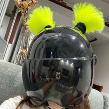 Load image into Gallery viewer, 2Pcs Motorcycle Helmet Braids Wig Woman Lady Loose Wig Braid Motorbike Helmet Pigtails Decoration For Women Men Children

