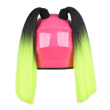 Load image into Gallery viewer, 2Pcs Motorcycle Helmet Braids Wig Woman Lady Loose Wig Ponytail Braid Motorbike Helmet Pigtails Decoration For Women Children
