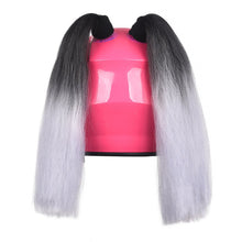 Load image into Gallery viewer, 2Pcs Motorcycle Helmet Braids Wig Woman Lady Loose Wig Ponytail Braid Motorbike Helmet Pigtails Decoration For Women Children
