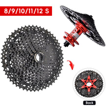 Load image into Gallery viewer, MTB Bike Road Bicycle Freewheel 11V 12V 42/46/50T 52T for M5100 M6100 M7100 HG Hub SUNSHINE Black Cassette 8S 9S 10S 11S 12S
