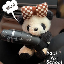 Load image into Gallery viewer, Car Cute Bowknot Panda Wiper Turn Signal Switch Ornaments Plush Decor Doll Auto Interior Accessories
