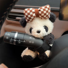Load image into Gallery viewer, Car Cute Bowknot Panda Wiper Turn Signal Switch Ornaments Plush Decor Doll Auto Interior Accessories
