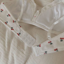 Load image into Gallery viewer, Seamless Girl's Bra Simple Lace Cherry Print Brassier Top Cute Gathered Thin Underwear Breathable Brassier Students Wireless Bralette Beautiful Back Comfortable Lovely Lingerie
