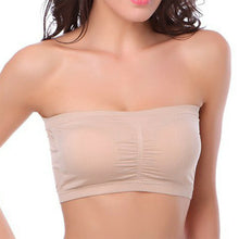 Load image into Gallery viewer, Double Layers Plus-size Strapless Bra Women Thin Mesh Seamless Underwear Wrap Wireless and Breathable Bandeau Removable Padded Line Top
