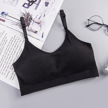 Load image into Gallery viewer, Seamless Bras For Women Ribbed Knit Brassiere Gather Wire Free Breathable Underwear Pure Cotton Sleep Bralette Tube Top
