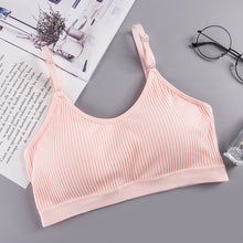 Load image into Gallery viewer, Seamless Bras For Women Ribbed Knit Brassiere Gather Wire Free Breathable Underwear Pure Cotton Sleep Bralette Tube Top
