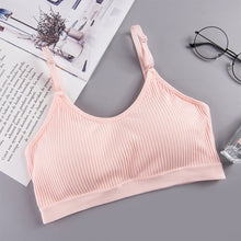 Load image into Gallery viewer, Seamless Bras For Women Ribbed Knit Brassiere Gather Wire Free Breathable Underwear Pure Cotton Sleep Bralette Tube Top
