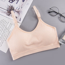 Load image into Gallery viewer, Seamless Bras For Women Ribbed Knit Brassiere Gather Wire Free Breathable Underwear Pure Cotton Sleep Bralette Tube Top
