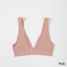 Load image into Gallery viewer, Seamless Bra For Women Deep V Large Size Brassiere Top Female 1/2 Cup Size Underwear Rib Bralette Sexy Plunge Lingerie
