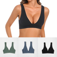 Load image into Gallery viewer, Seamless Bra For Women Deep V Large Size Brassiere Top Female 1/2 Cup Size Underwear Rib Bralette Sexy Plunge Lingerie
