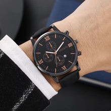 Load image into Gallery viewer, Large Dial Wide Strap Men's Watch Leather Belt Casual Calendar Strap Quartz Watch Fashion Male Wristwatches
