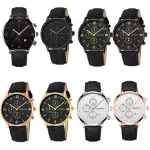 Load image into Gallery viewer, Large Dial Wide Strap Men's Watch Leather Belt Casual Calendar Strap Quartz Watch Fashion Male Wristwatches
