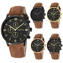 Load image into Gallery viewer, Large Dial Wide Strap Men's Watch Leather Belt Casual Calendar Strap Quartz Watch Fashion Male Wristwatches
