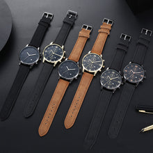 Load image into Gallery viewer, Large Dial Wide Strap Men's Watch Leather Belt Casual Calendar Strap Quartz Watch Fashion Male Wristwatches
