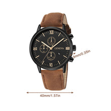 Load image into Gallery viewer, Large Dial Wide Strap Men's Watch Leather Belt Casual Calendar Strap Quartz Watch Fashion Male Wristwatches
