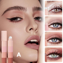 Load image into Gallery viewer, Lazy Eye Shadow Pen Waterproof Plain Makeup High Gloss Lying Silkworm Pen Pearl Four Section Eye Shadow Stick Set
