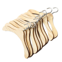Load image into Gallery viewer, 10Pcs Wooden Hangers Miniature Hangers Plastic Dolls Rack Toys for Kids Small Clothes Outfit Child Baby Doll Pretend Play Girls Toys
