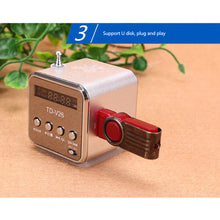 Load image into Gallery viewer, FM Portable Mini Radio Micro Treble Bluetooth Portable Voice For Computer Mobile Phone MP3 Music Support Micro TF card
