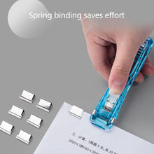 Load image into Gallery viewer, Mini Traceless Reusable Hand Clamp Push Stapler Paper Book File Office School Student Binder Binding Tools Supplies Accessories

