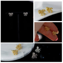 Load image into Gallery viewer, Elegant Bow Knot Earrings for Women Hollow Heart Stud Earrings luxury Fashion Sweet Girl Pierced Ear Jewelry Accessories Delicate Female Gifts
