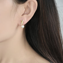 Load image into Gallery viewer, Diamond Bow Earrings Fashion Imitation Pearl Stud Earring For Women Temperament Earring Exquisite Korean Style Jewelry Accessories Bride Girl Party Engagement Gifts
