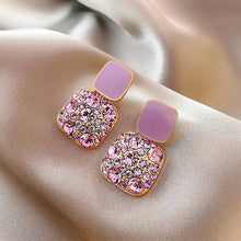 Load image into Gallery viewer, Purple Crystal Flower Earrings For Women Elegant Luxury Stud Earrings Fashion Jewelry Accessories Temperament Wedding Party Anniversary Gift
