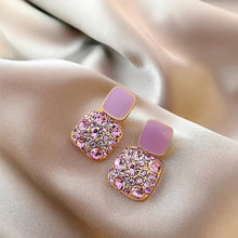 Load image into Gallery viewer, Purple Crystal Flower Earrings For Women Elegant Luxury Stud Earrings Fashion Jewelry Accessories Temperament Wedding Party Anniversary Gift
