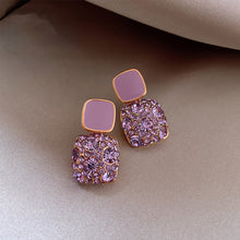 Load image into Gallery viewer, Purple Crystal Flower Earrings For Women Elegant Luxury Stud Earrings Fashion Jewelry Accessories Temperament Wedding Party Anniversary Gift
