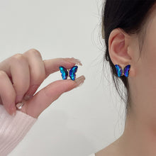 Load image into Gallery viewer, Colorful Butterfly Earrings For Women Temperament Crystal Ear Studs Korean Fashion Y2k Ear Jewelry Accessories Bride Girl Party Engagement Gifts
