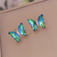 Load image into Gallery viewer, Colorful Butterfly Earrings For Women Temperament Crystal Ear Studs Korean Fashion Y2k Ear Jewelry Accessories Bride Girl Party Engagement Gifts
