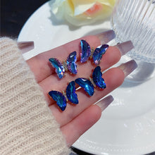 Load image into Gallery viewer, Colorful Butterfly Earrings For Women Temperament Crystal Ear Studs Korean Fashion Y2k Ear Jewelry Accessories Bride Girl Party Engagement Gifts
